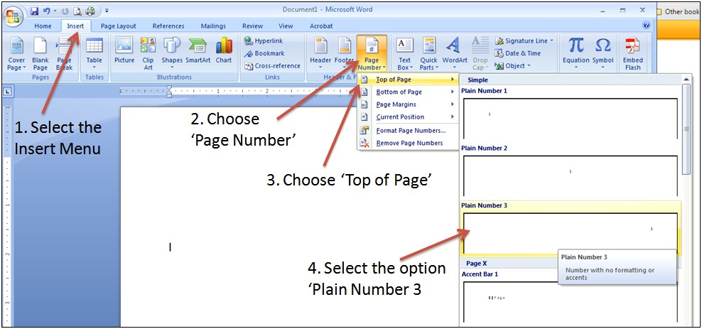 Adding Page Numbers To Word Template