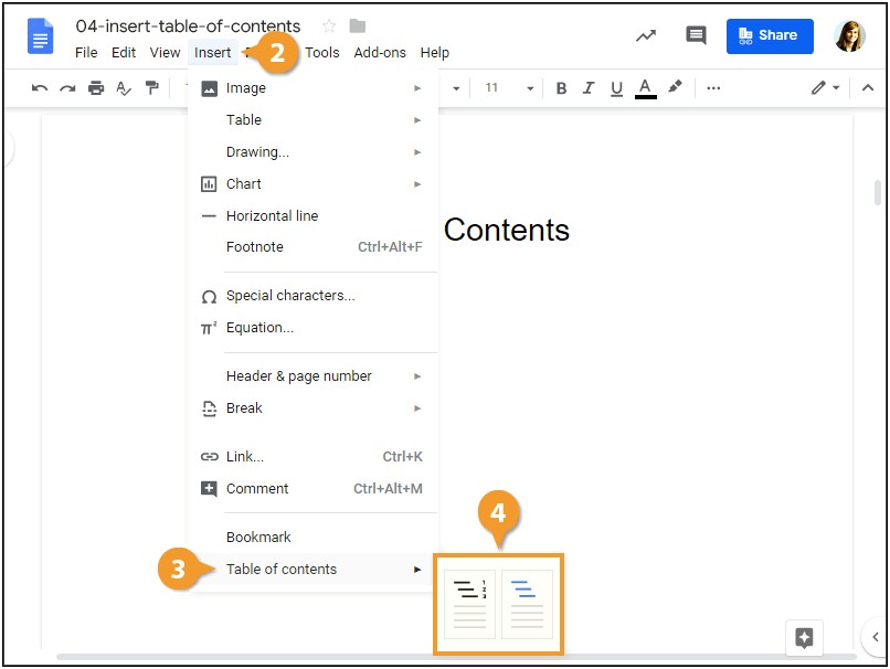 Adding Table Of Contents In Word Apa Template