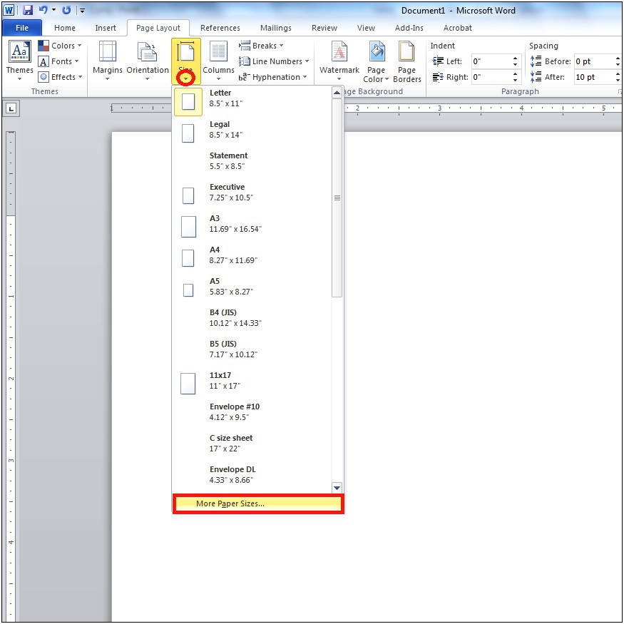 Adjusting Page Size In Word Template