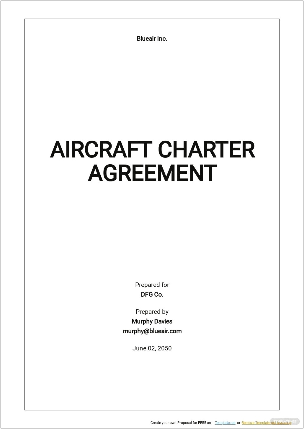 Air Cargo Charter Agreement Template Word