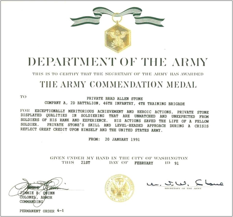 Air Force Achievement Medal Word Template