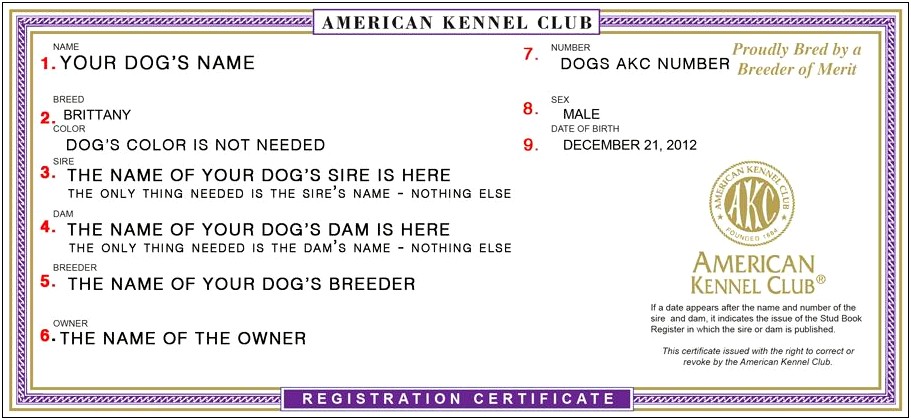 Akc Conformation Entry Form Template For Word