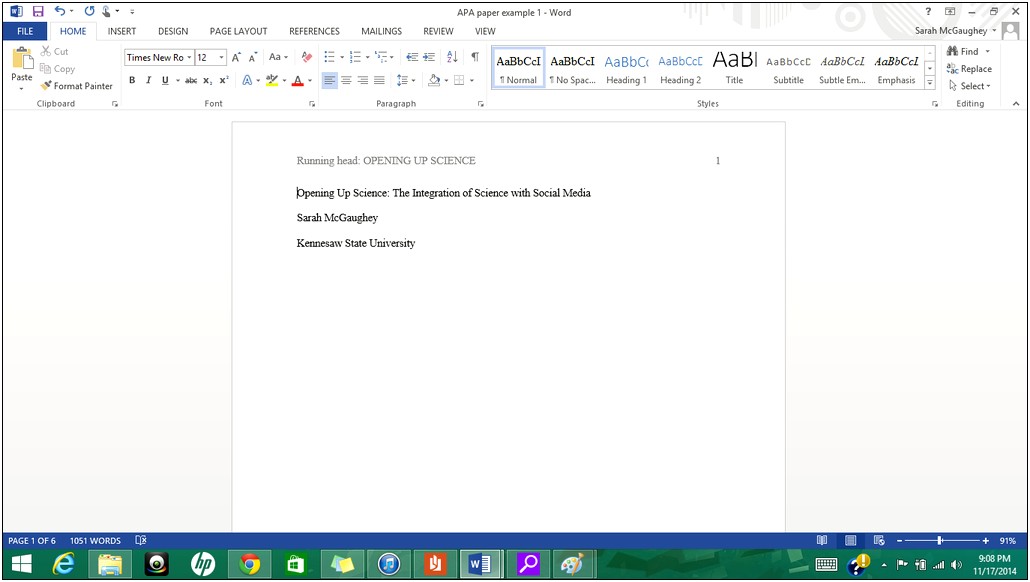 Apa Template For Microsoft Word 2011