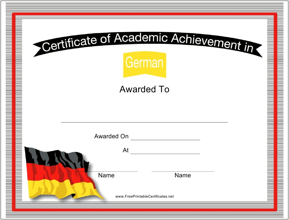 Army Certificate Of Achievement Template Word