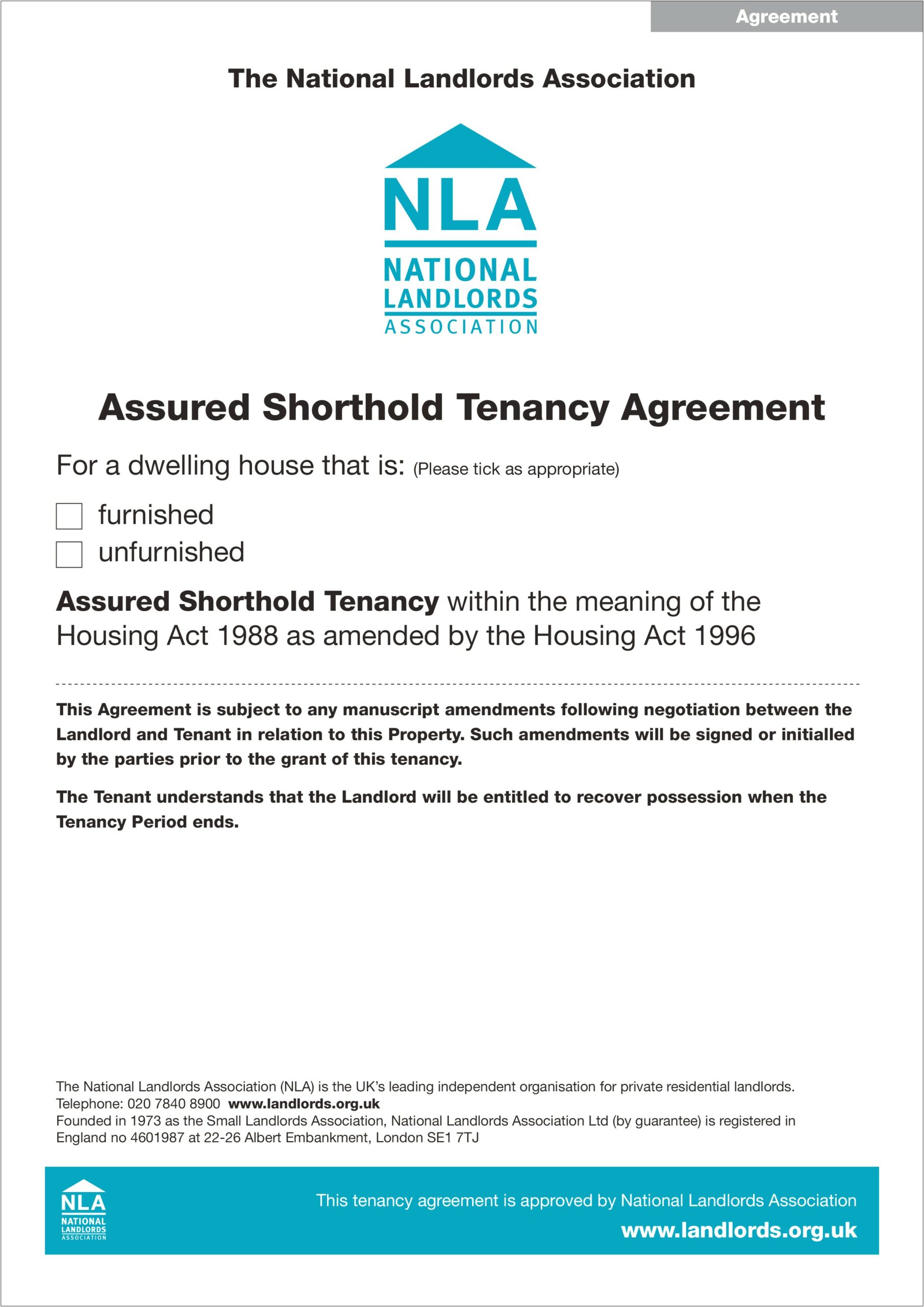 Assured Shorthold Tenancy Agreement Template Word