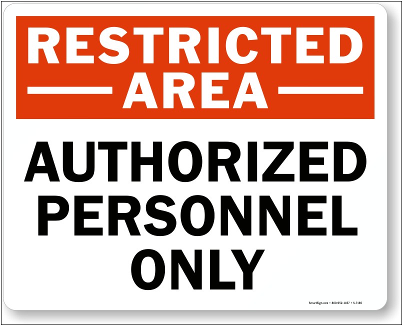 Authorized Personnel Only Sign Word Template