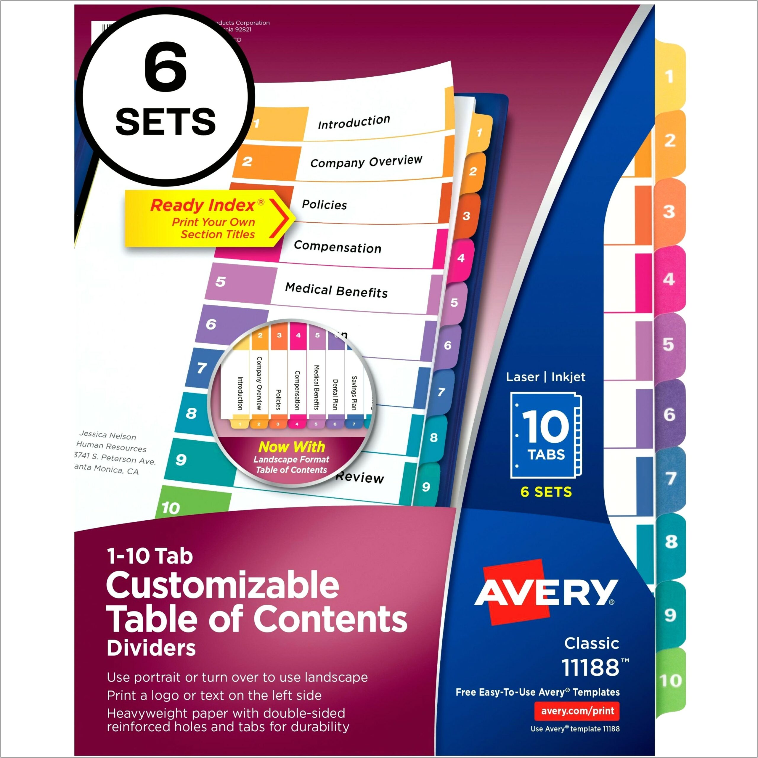 Avery Big Tab 5 Template For Word