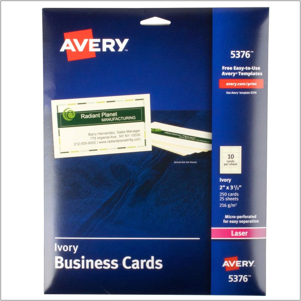 Avery Business Card Template 5371 For Word
