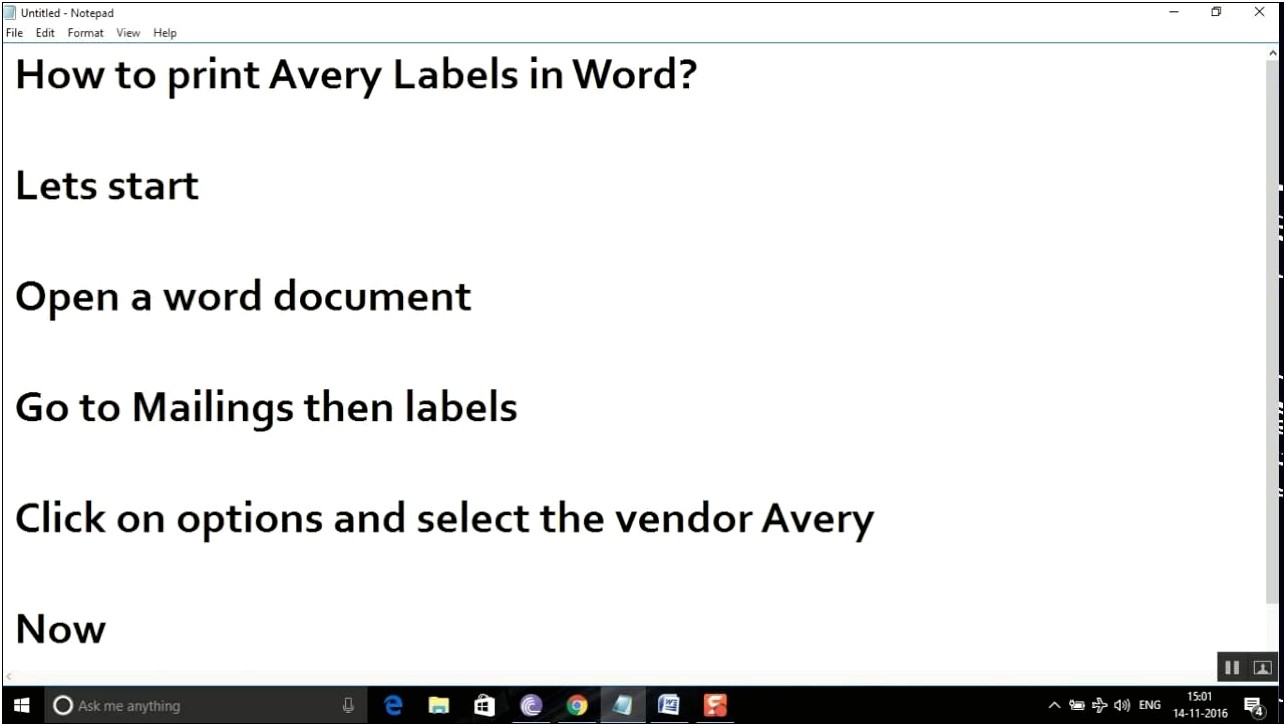 Avery Label Template For Word 2016