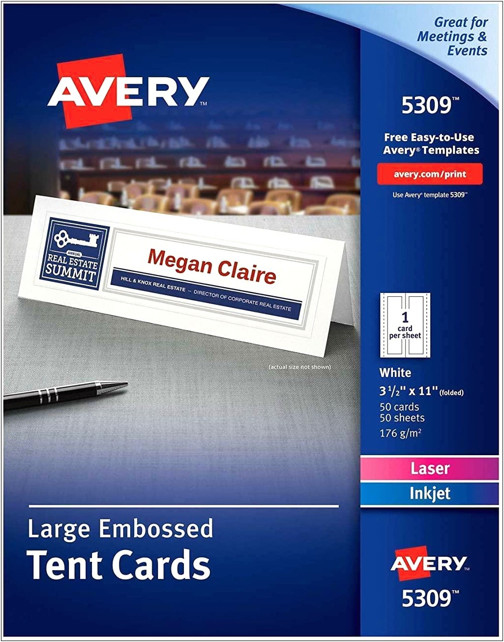 Avery Name Tent Template In Word