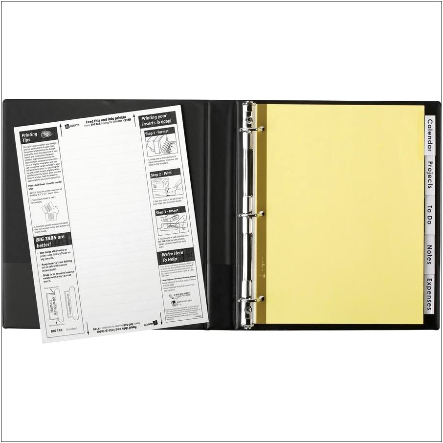 Avery Worksaver Tab Inserts Word Template