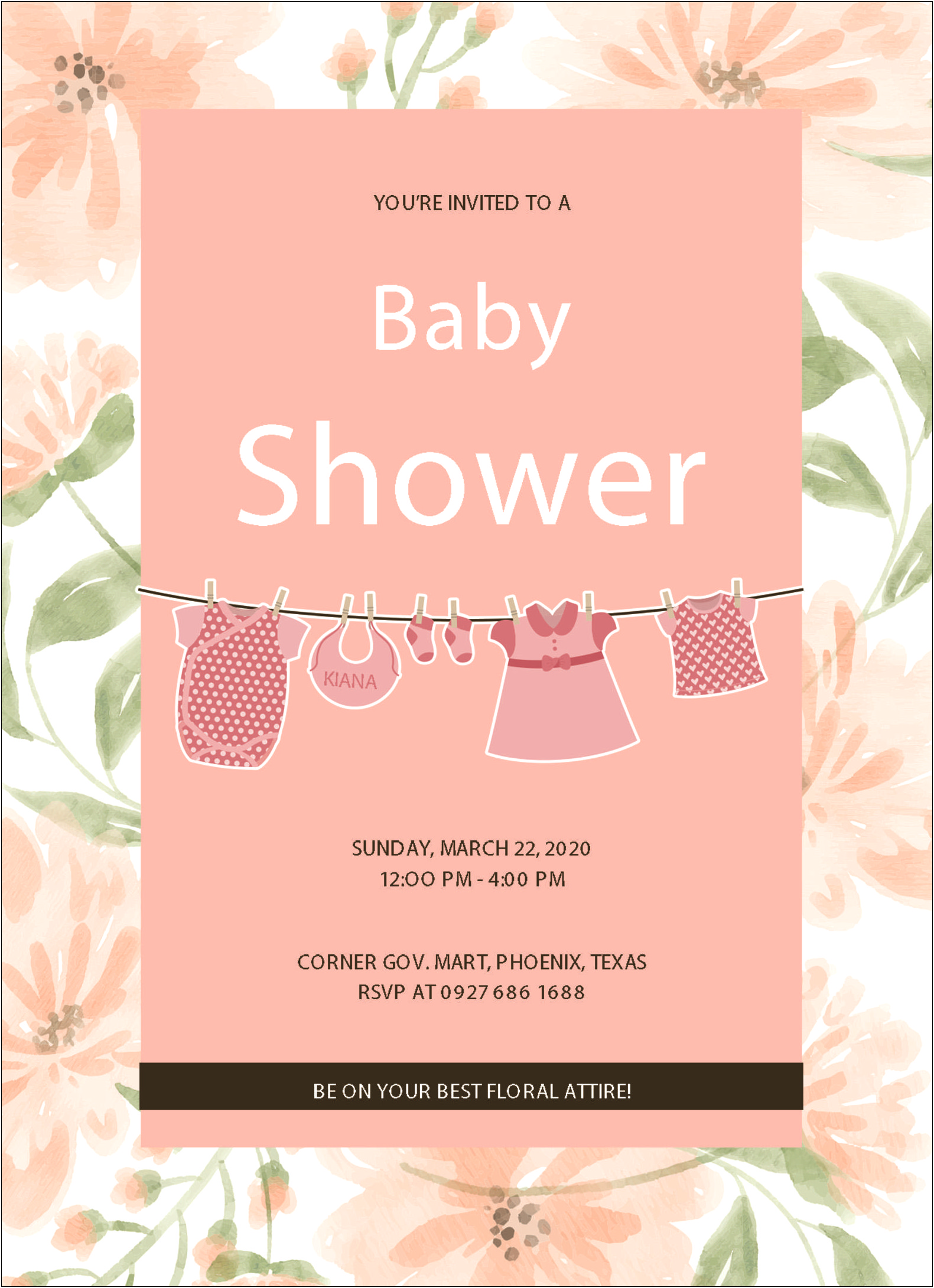 Baby Shower Card Template Microsoft Word