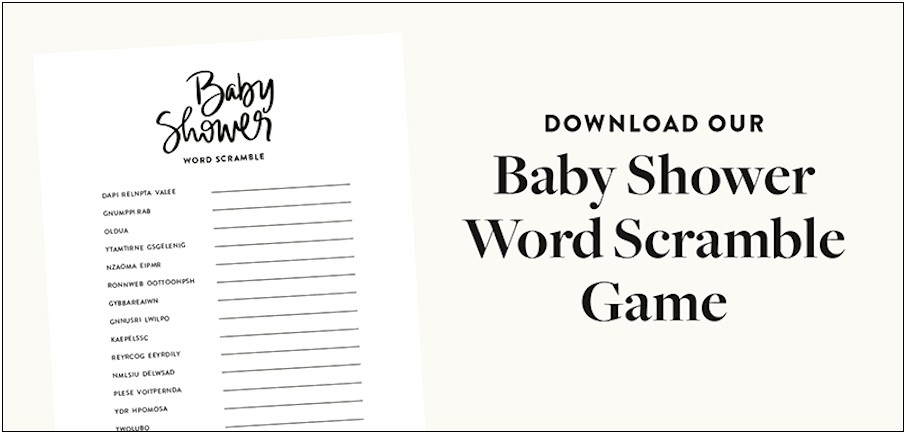 Baby Shower Games Templates Microsoft Word