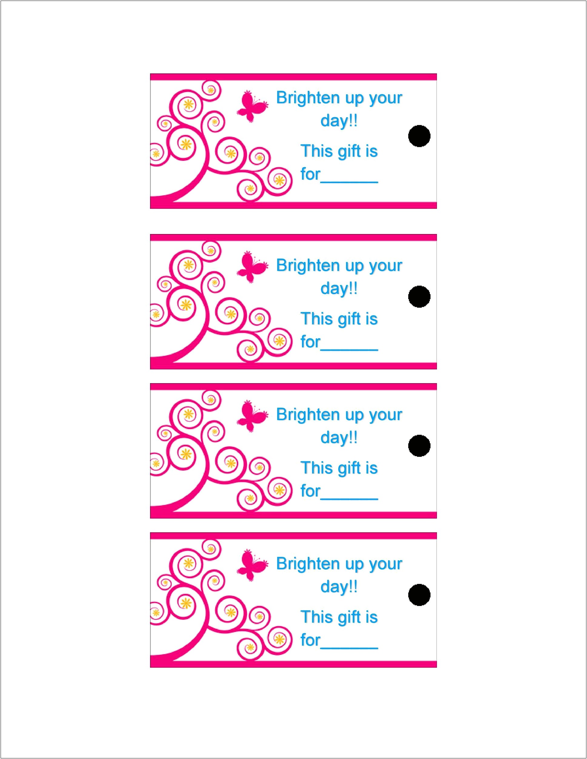 Baby Shower Gift Tag Template Word