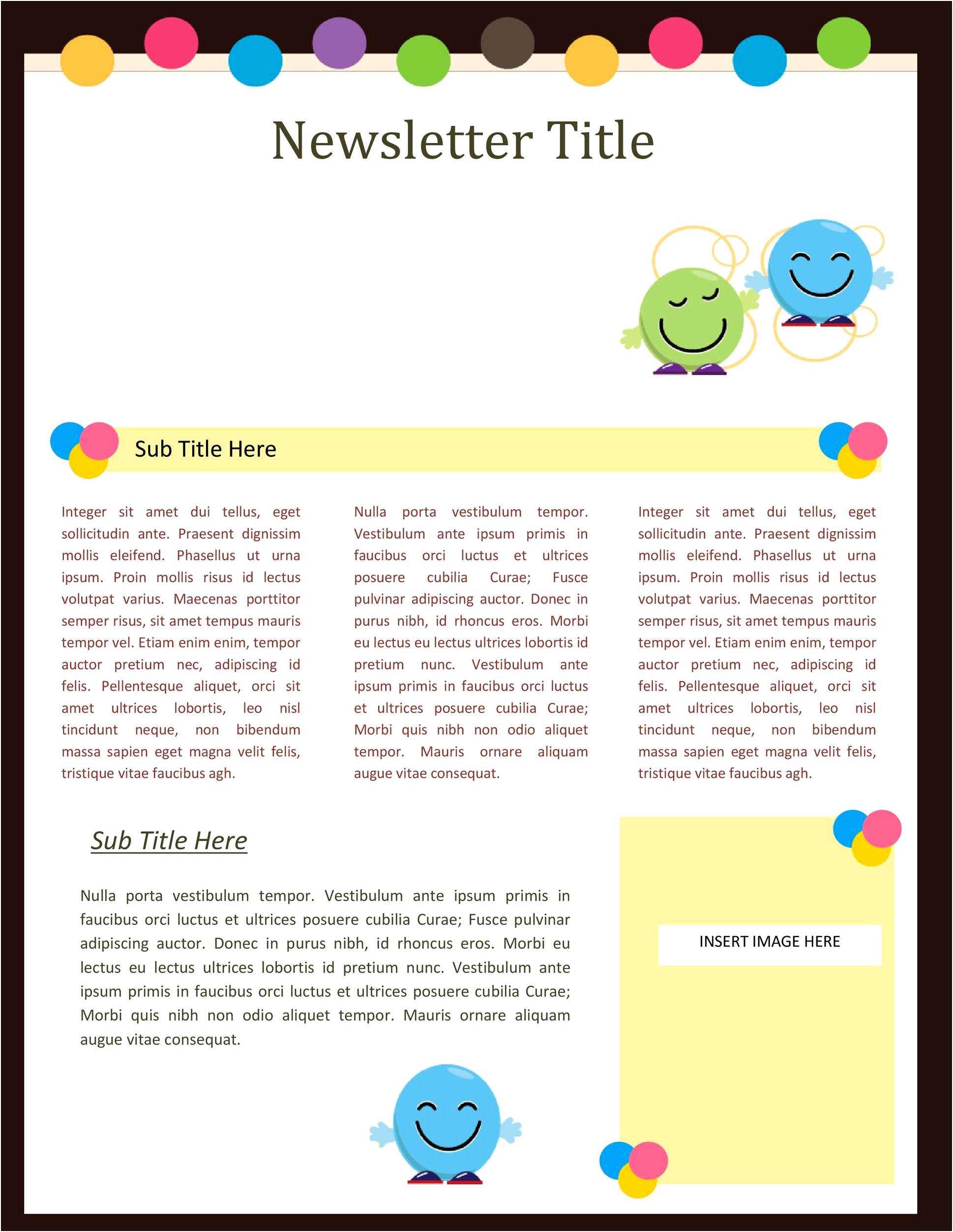 Back To School Newsletter Template Word