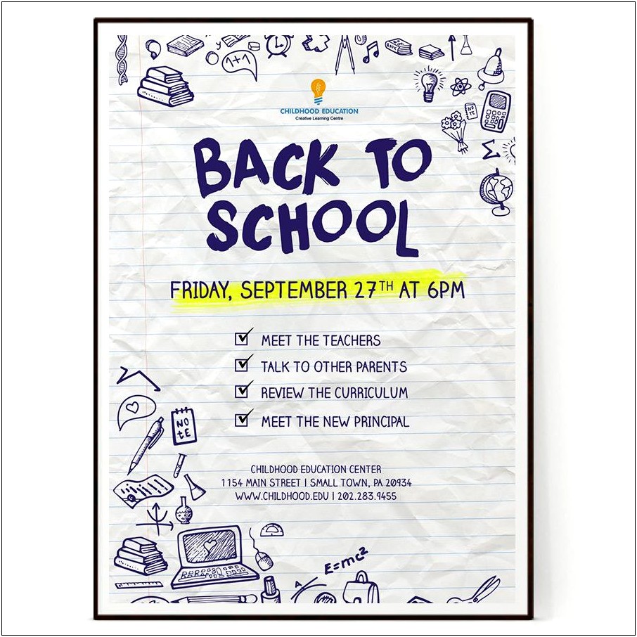 Back To School Night Template Ms Word