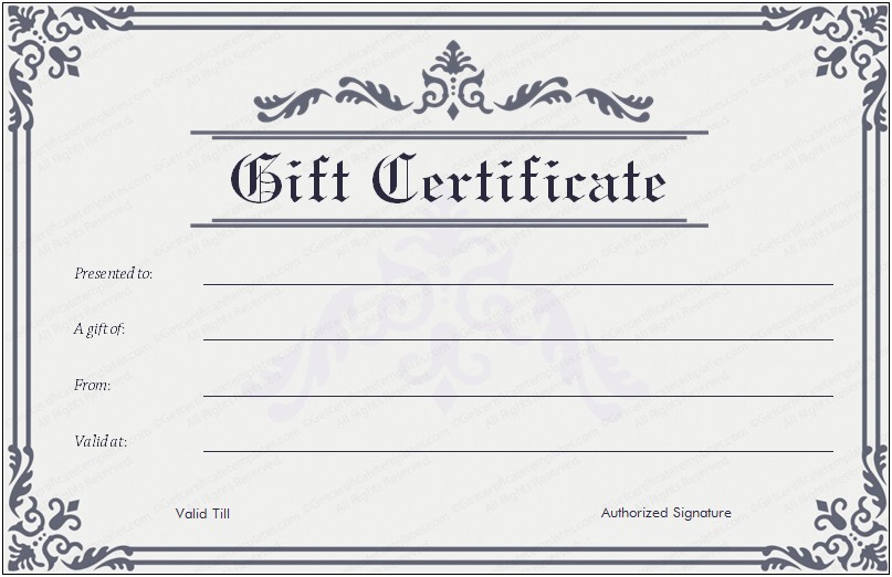 Basic Gift Certificate Template For Word