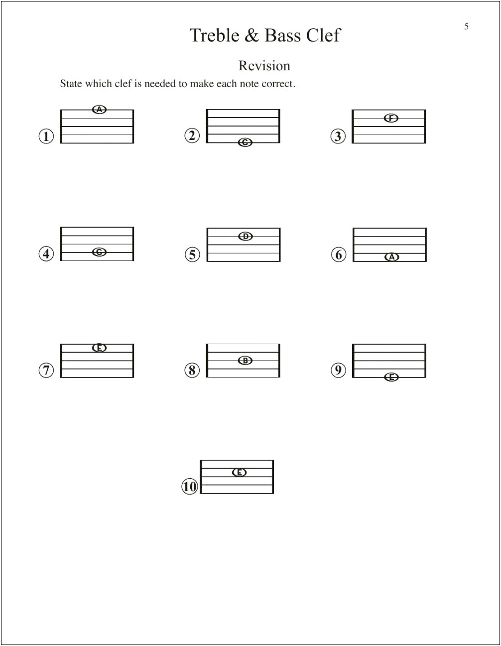 Bass Clef And Treble Clef Word Template