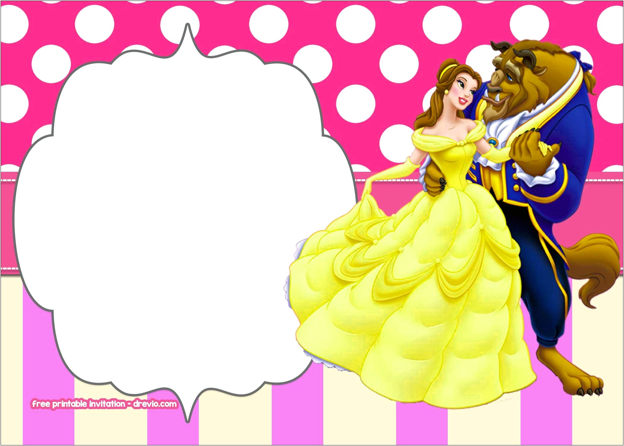 Beauty And The Beast Invitations Word Template