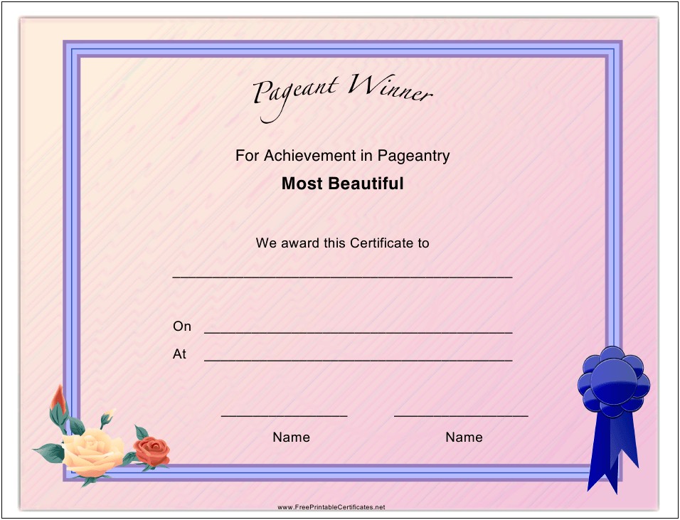 Beauty Pageant Registration Form Template Word