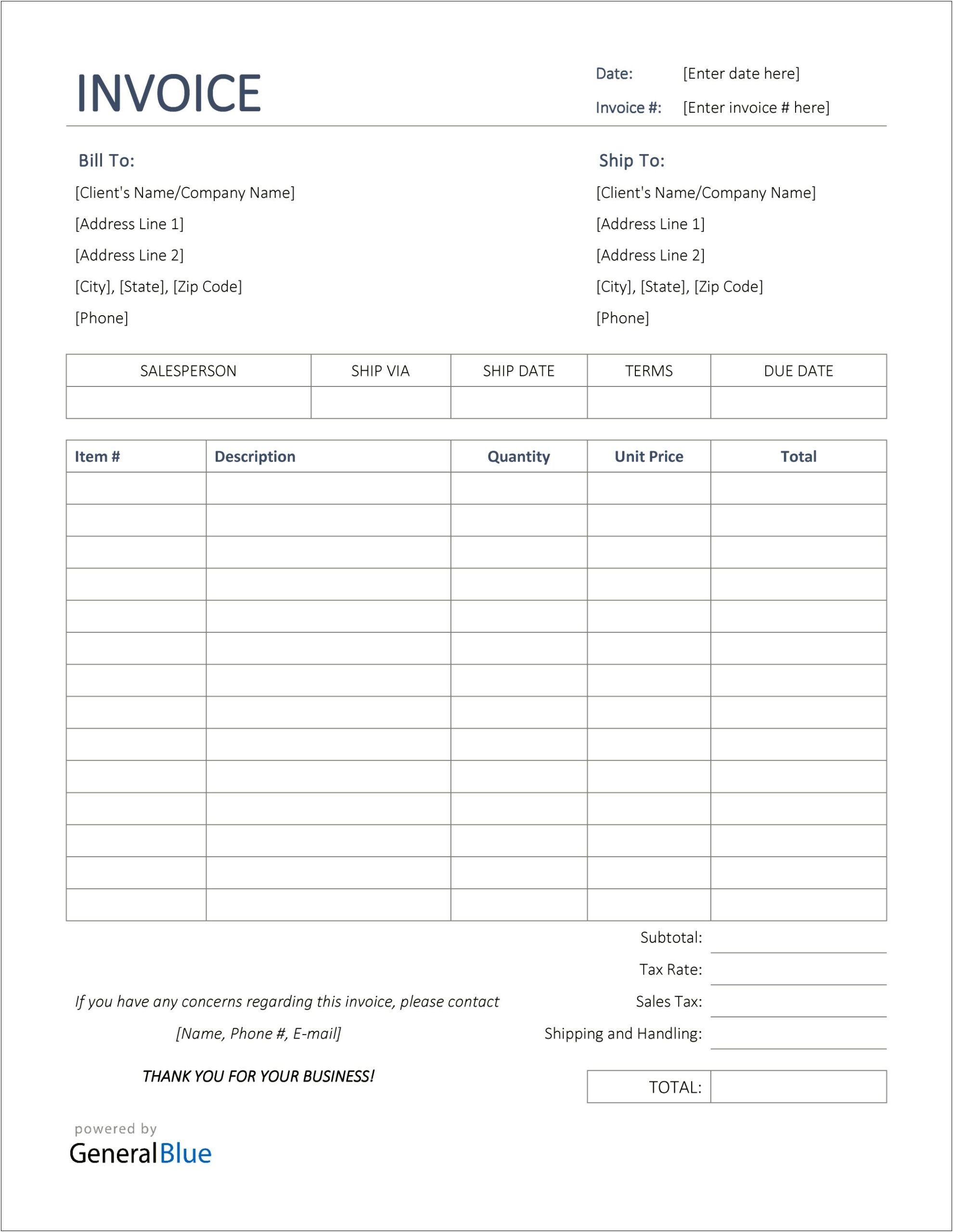 Bill Of Sale Of Business Word Template
