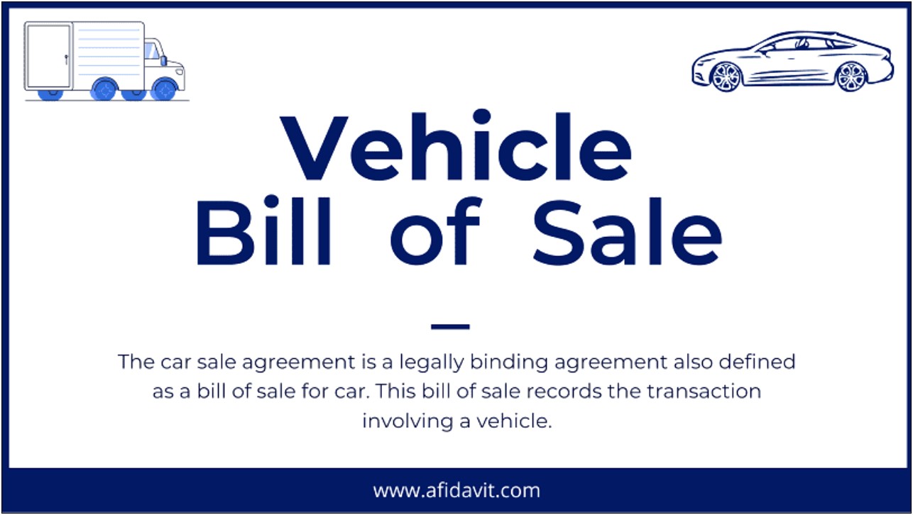 Bill Of Sale Template Car Word