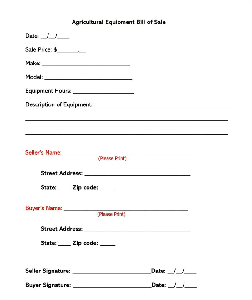 Bill Of Sale Word Template As Is