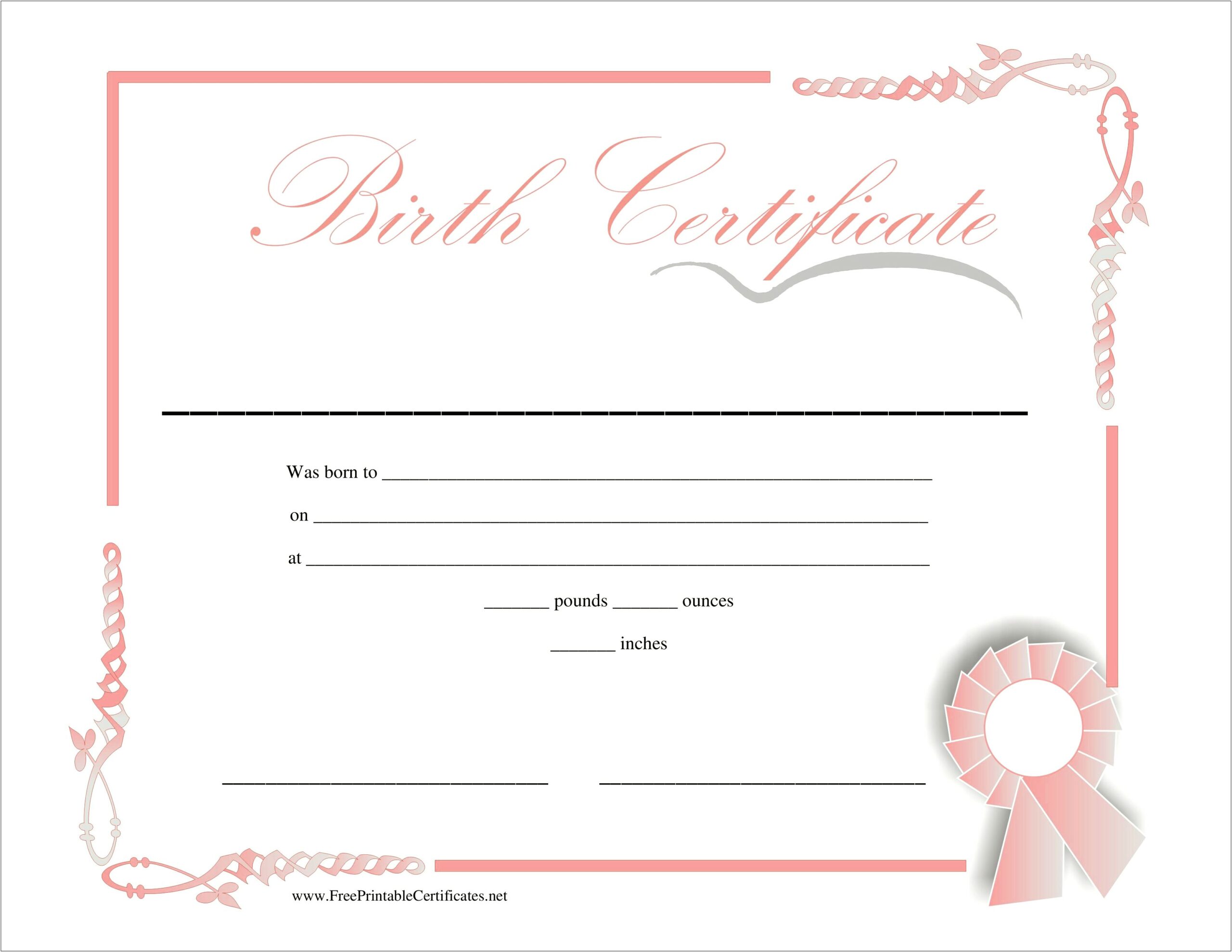 Birth Certificate Templates For Microsoft Word