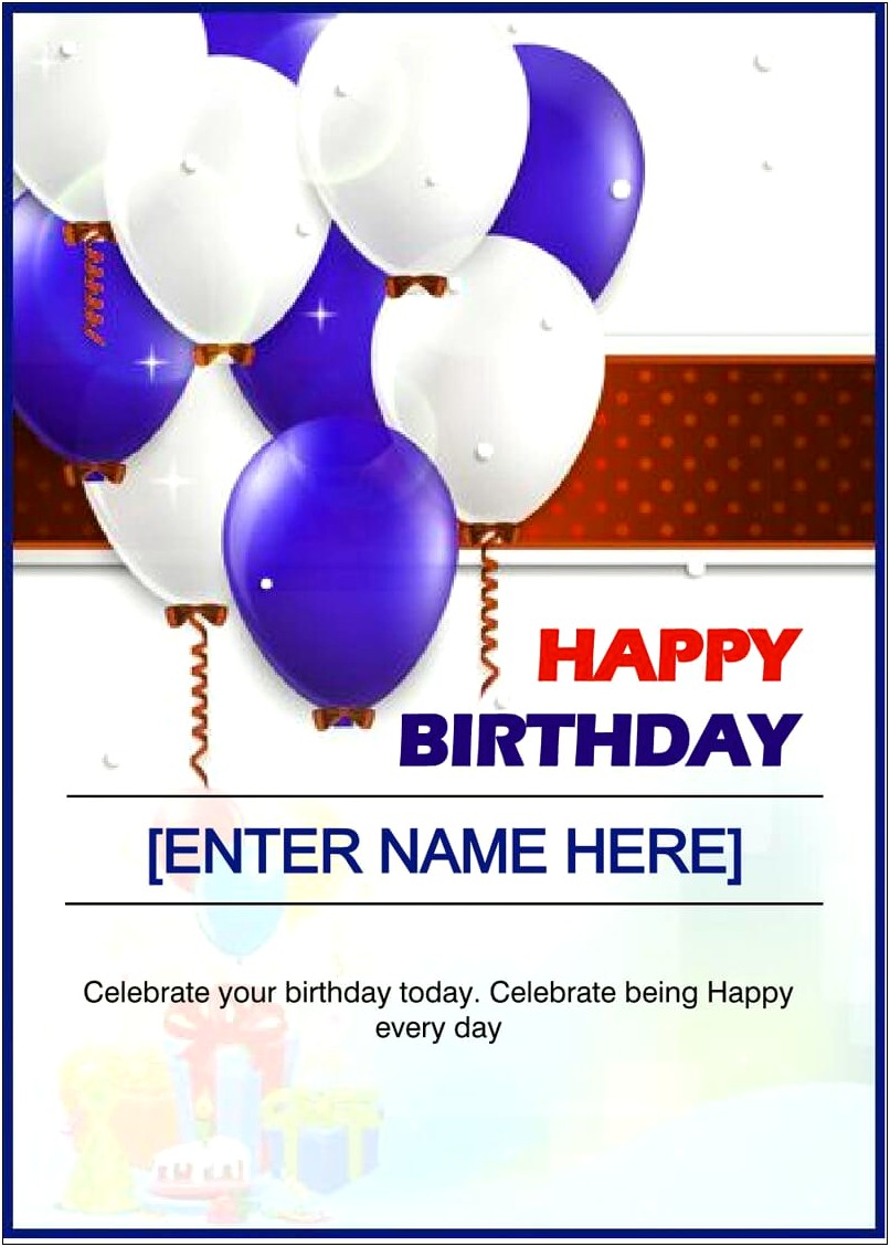 Birthday Card Template For Word 2007