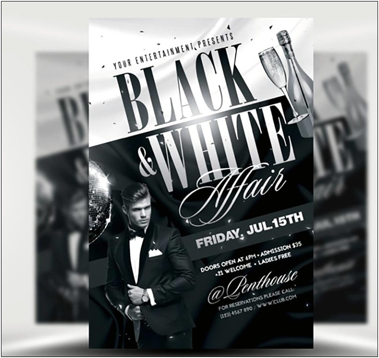 Black And White Advertising Flyer Template Word