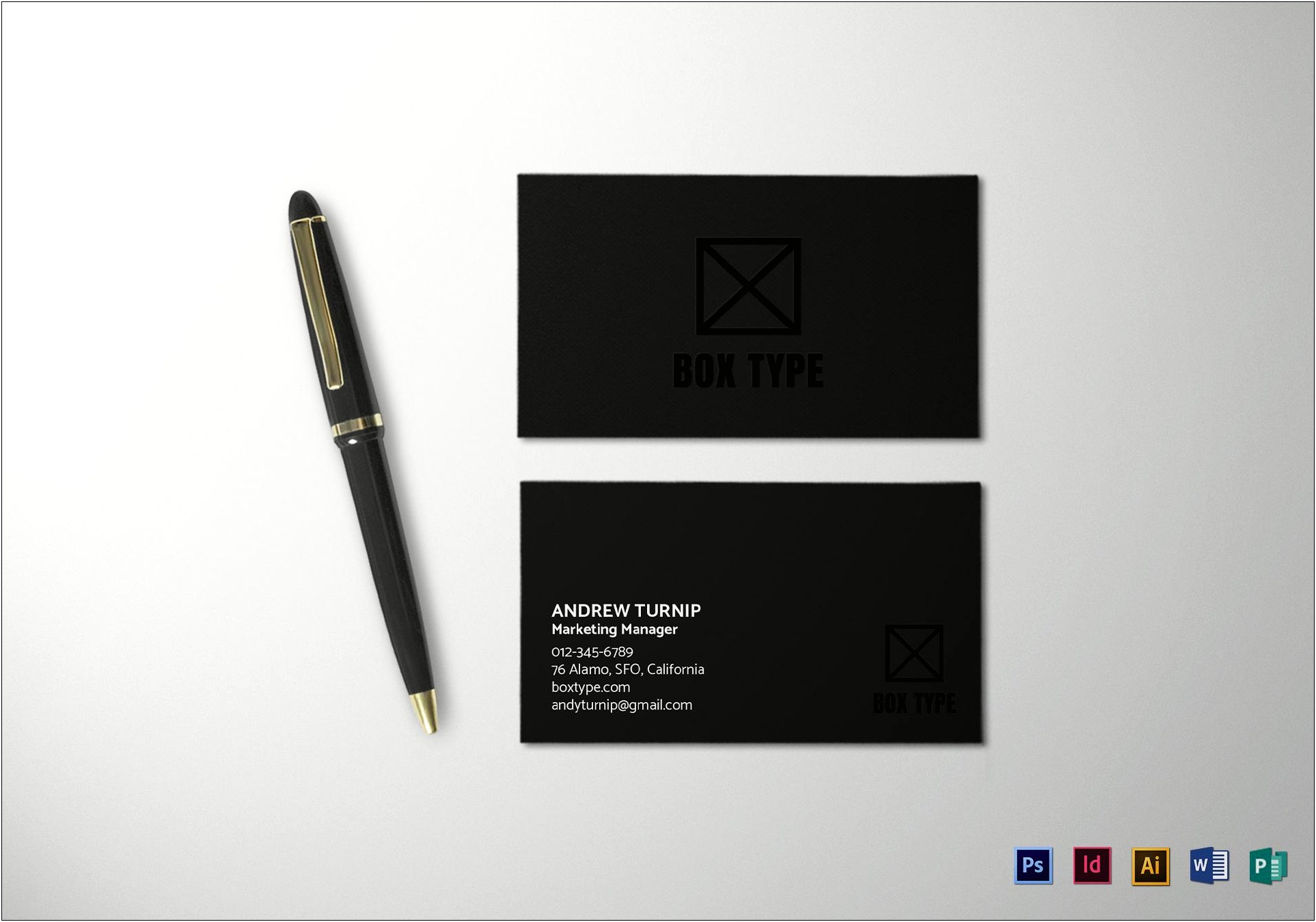 Black And White Business Card Template Word