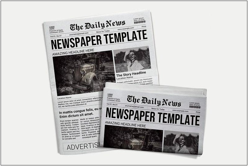 Black And White Newspaper Template Word