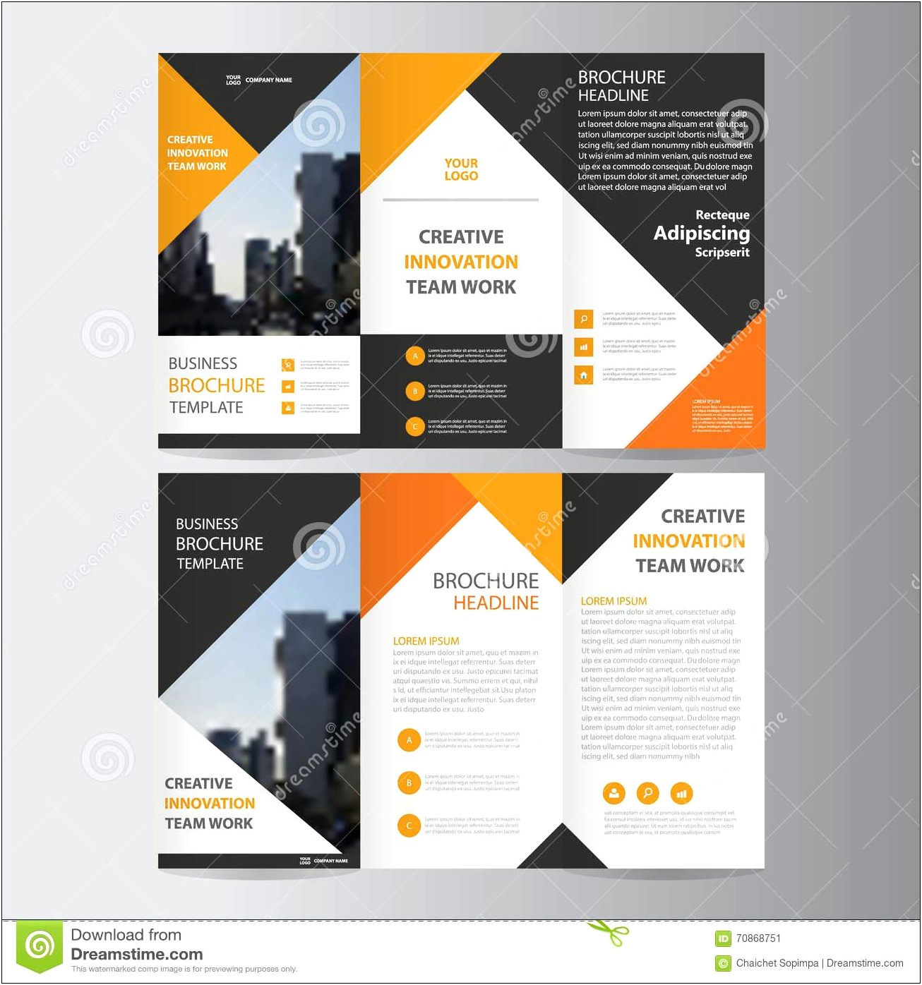 Black And White Trifold Template Word