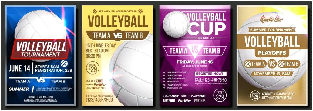 Black And White Volleyball Flyer Template Microsoft Word