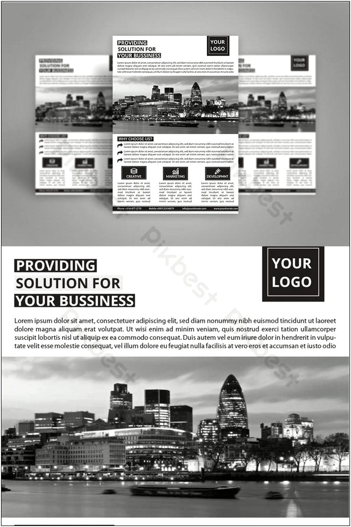 Black And White Word Flyer Templates