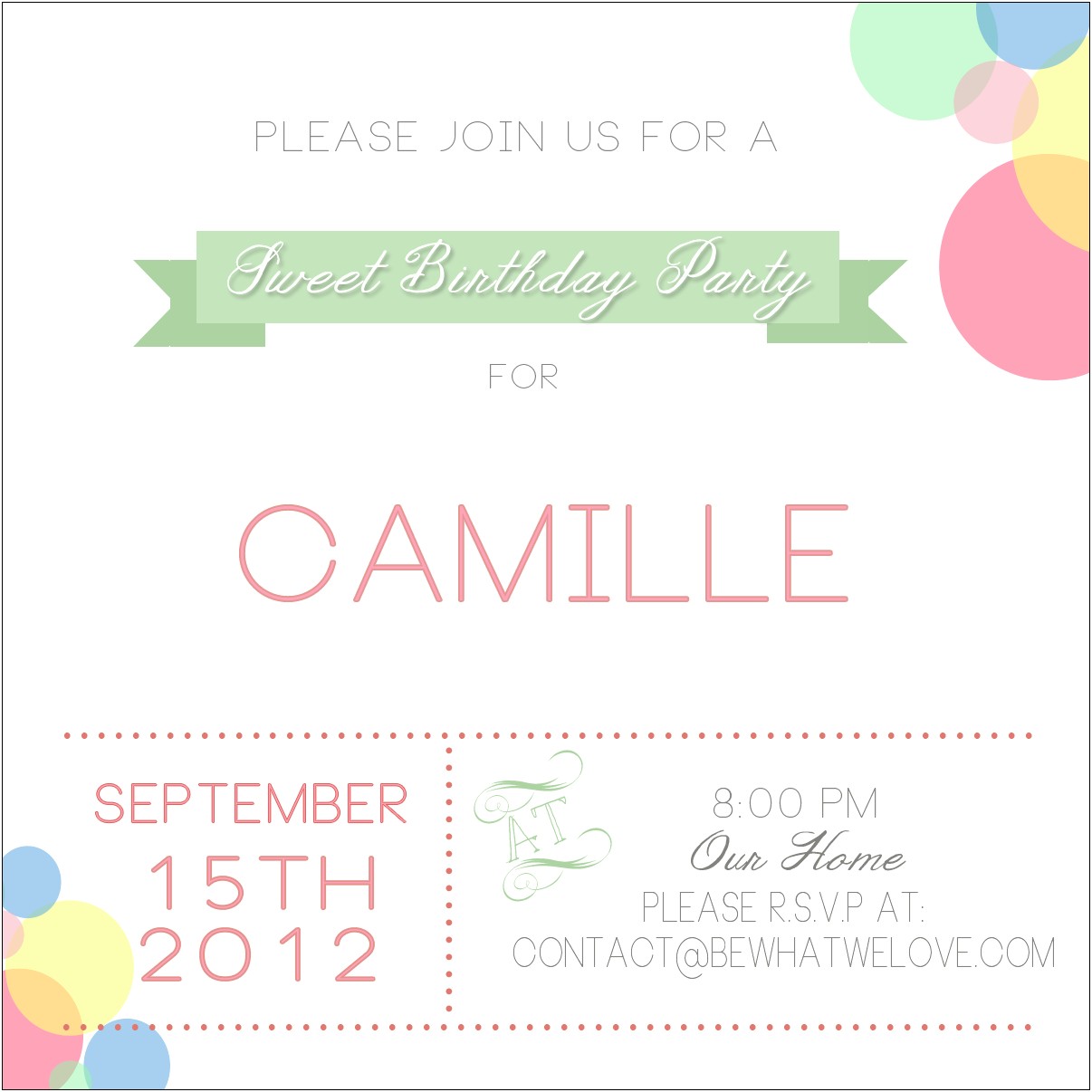 Blank Birthday Party Invitation Templates For Microsoft Word