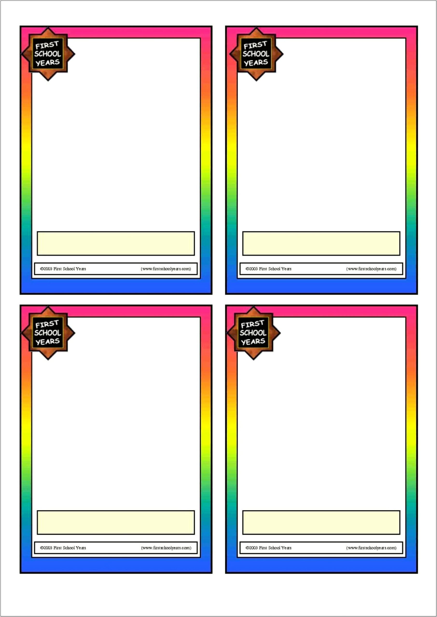 Blank Double Sided Flashcard Template Word