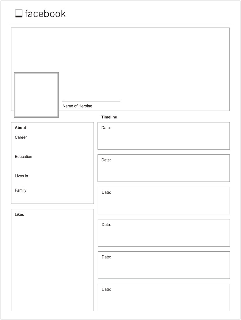 Blank Facebook Template For Microsoft Word