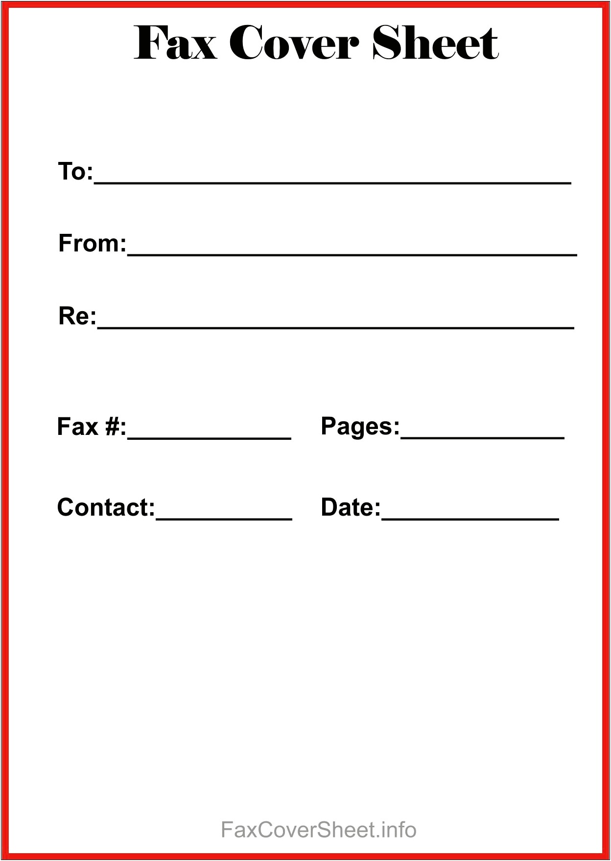 Blank Fax Cover Sheet Template Word