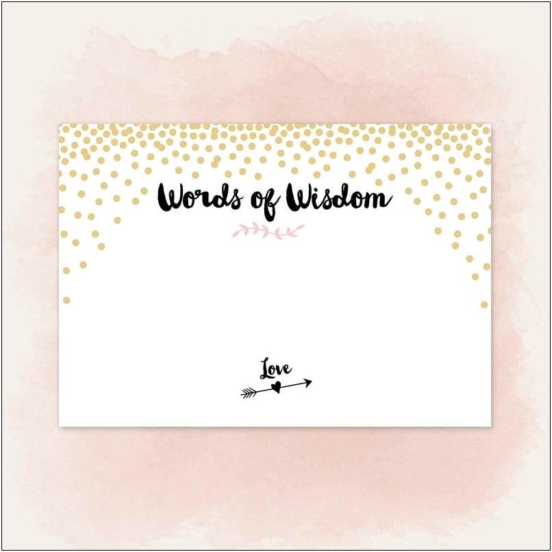 Blank Graduation Words Of Wisdom Template For Printing