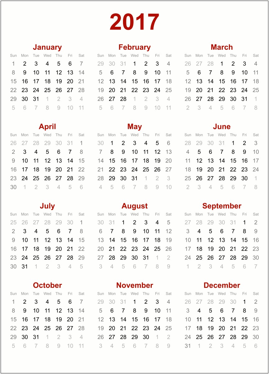 Blank June Calendar 2017 Template Word