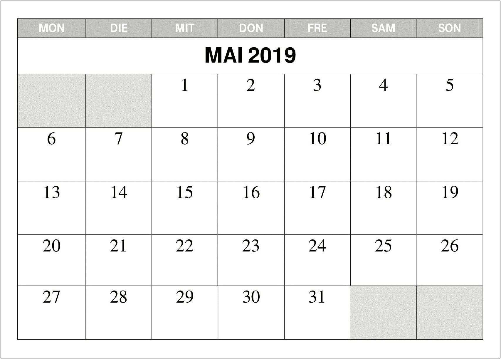 Blank Lent Calendar 2019 In Word Template