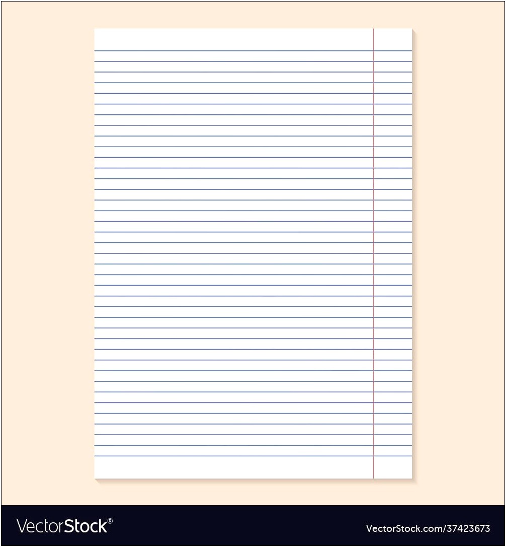 Blank Notebook Paper Template For Word