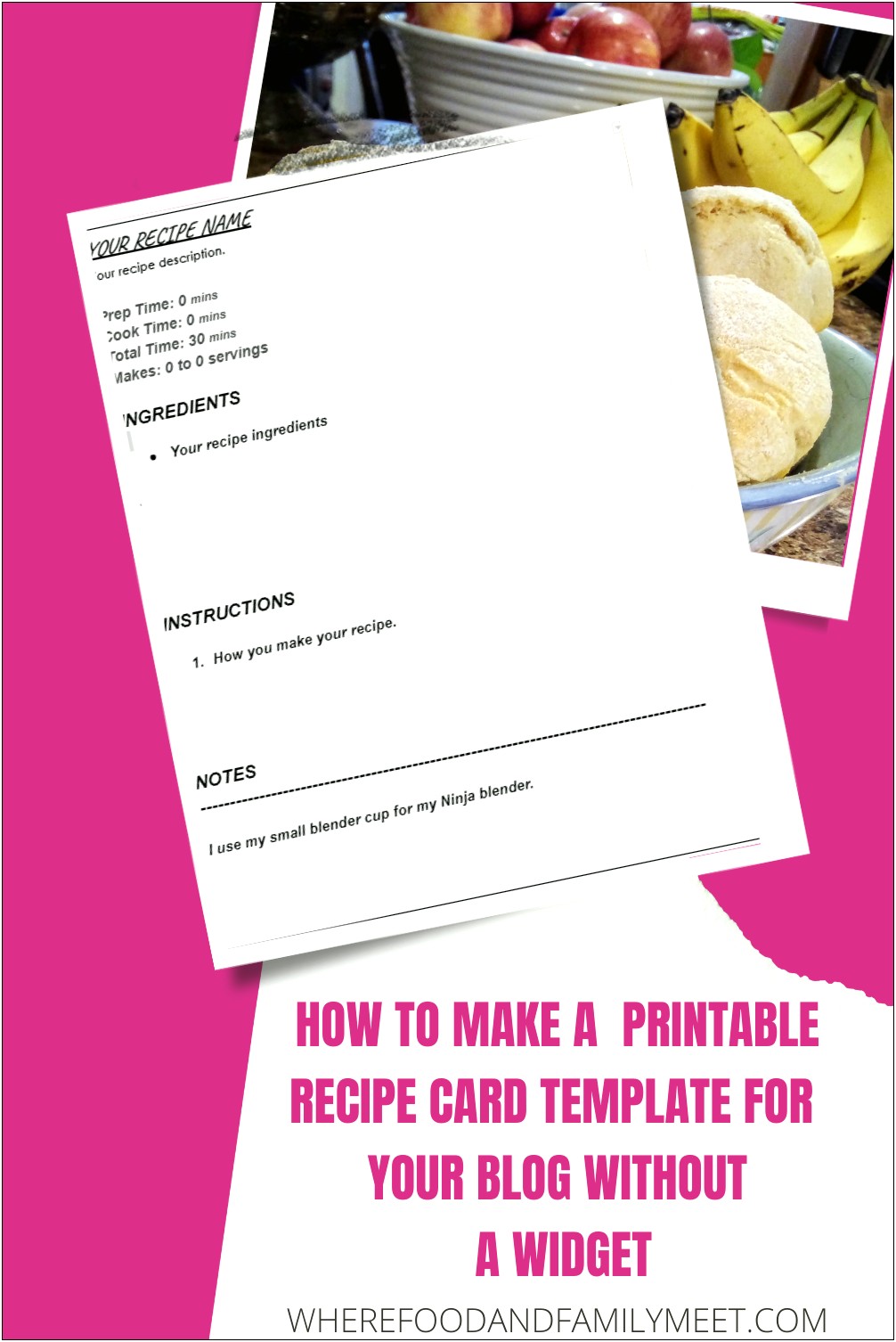 Blank Recipe Card Template For Word