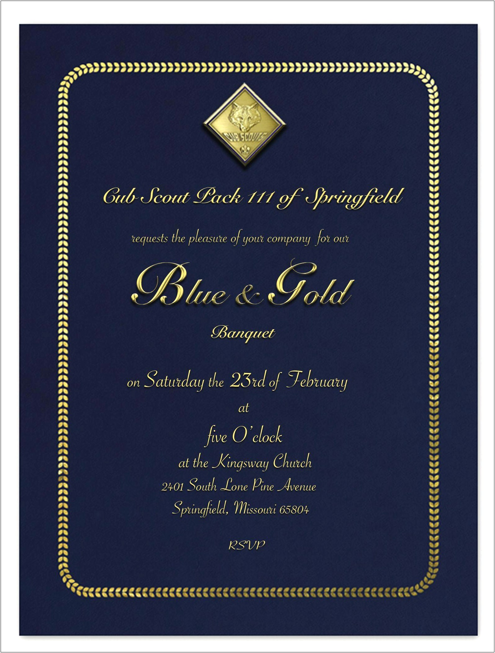 Blue And Gold Banquet Program Word Template