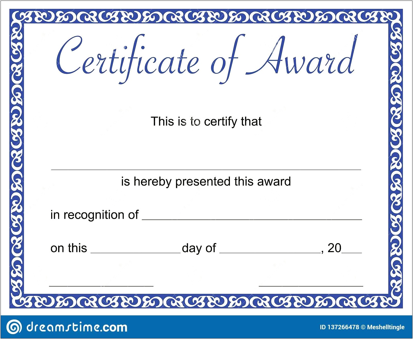 Blue Wave Award Certificate Template Word