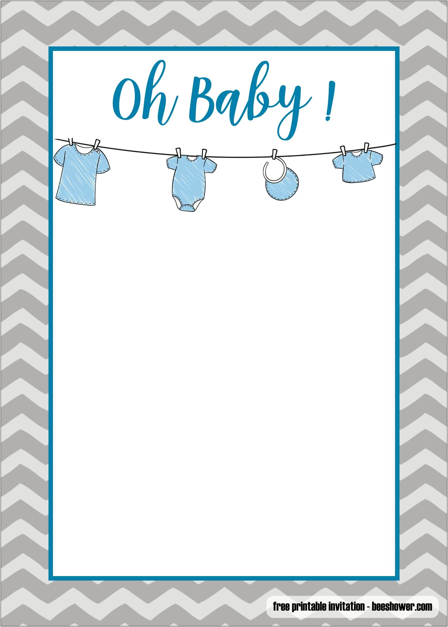 Boy Baby Shower Decorative Word Document Template