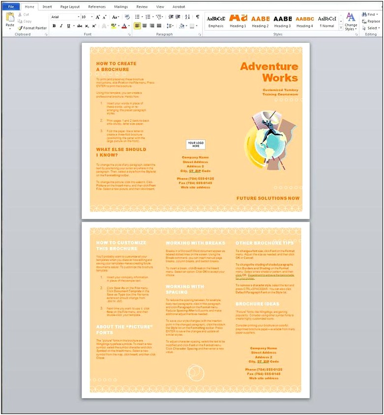 Brochure Templates For Microsoft Office Word 2007