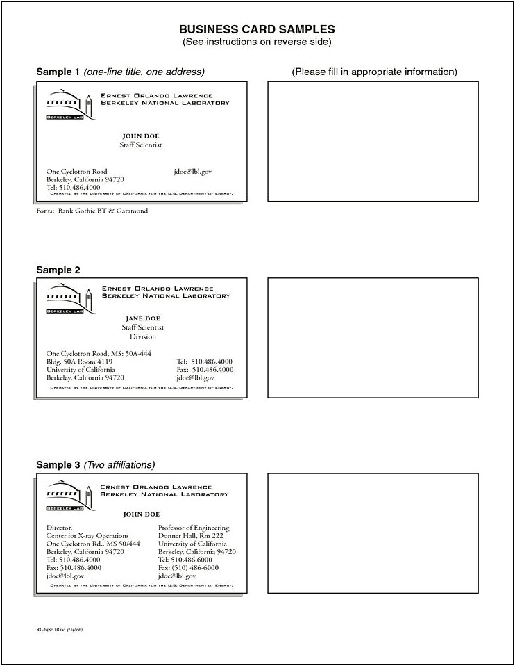 Business Card Template Directions For Word