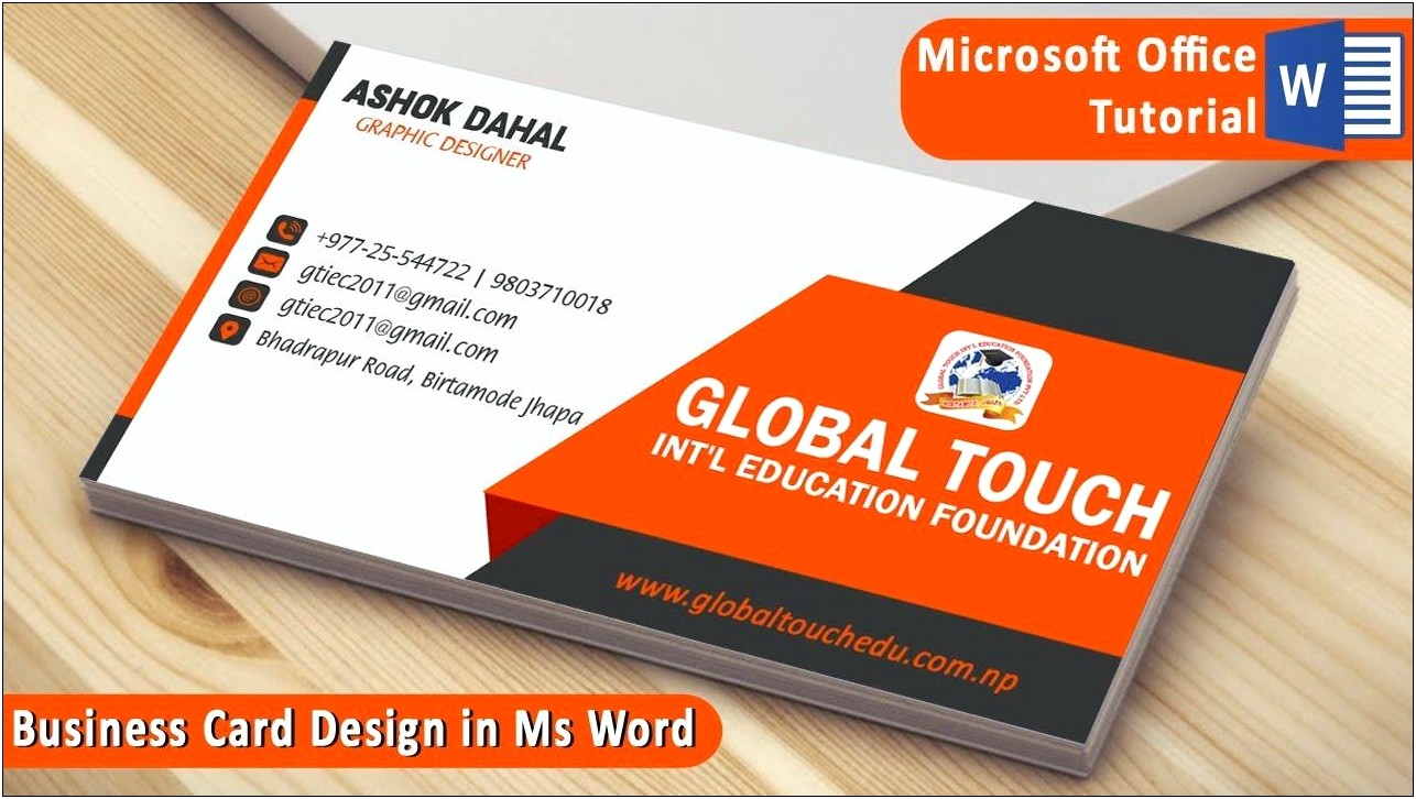 Business Card Template Using Microsoft Word